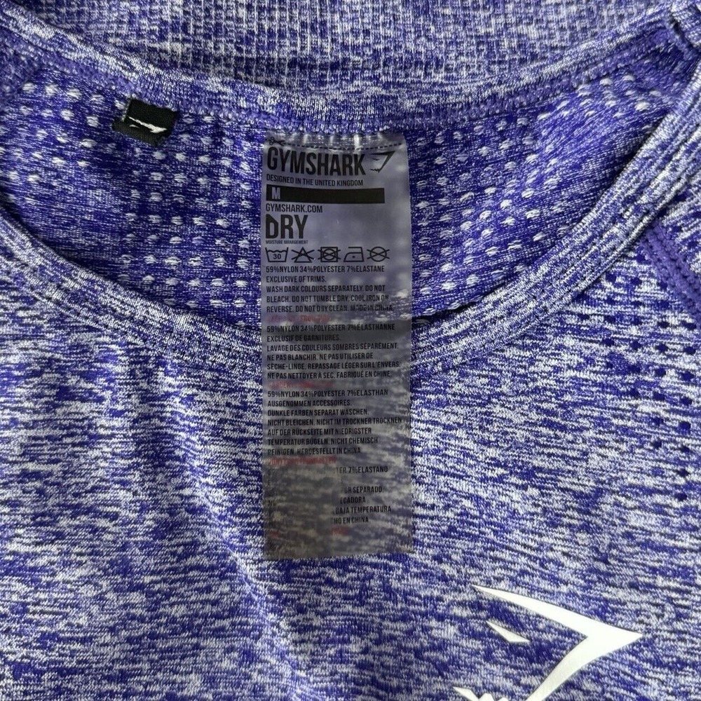 Gymshark Shirt Womens Medium Purple Seamless Crop Top Neutral Workout Athleisure - Picture 8 of 8